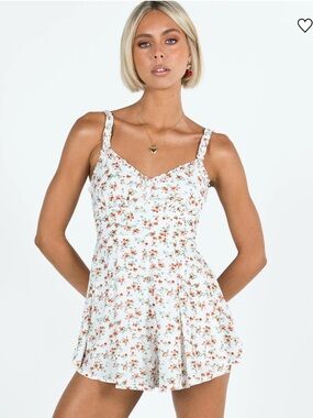 Princess Polly Thunderclouds Romper Pink Floral Size 6 Open Back Tie Mini